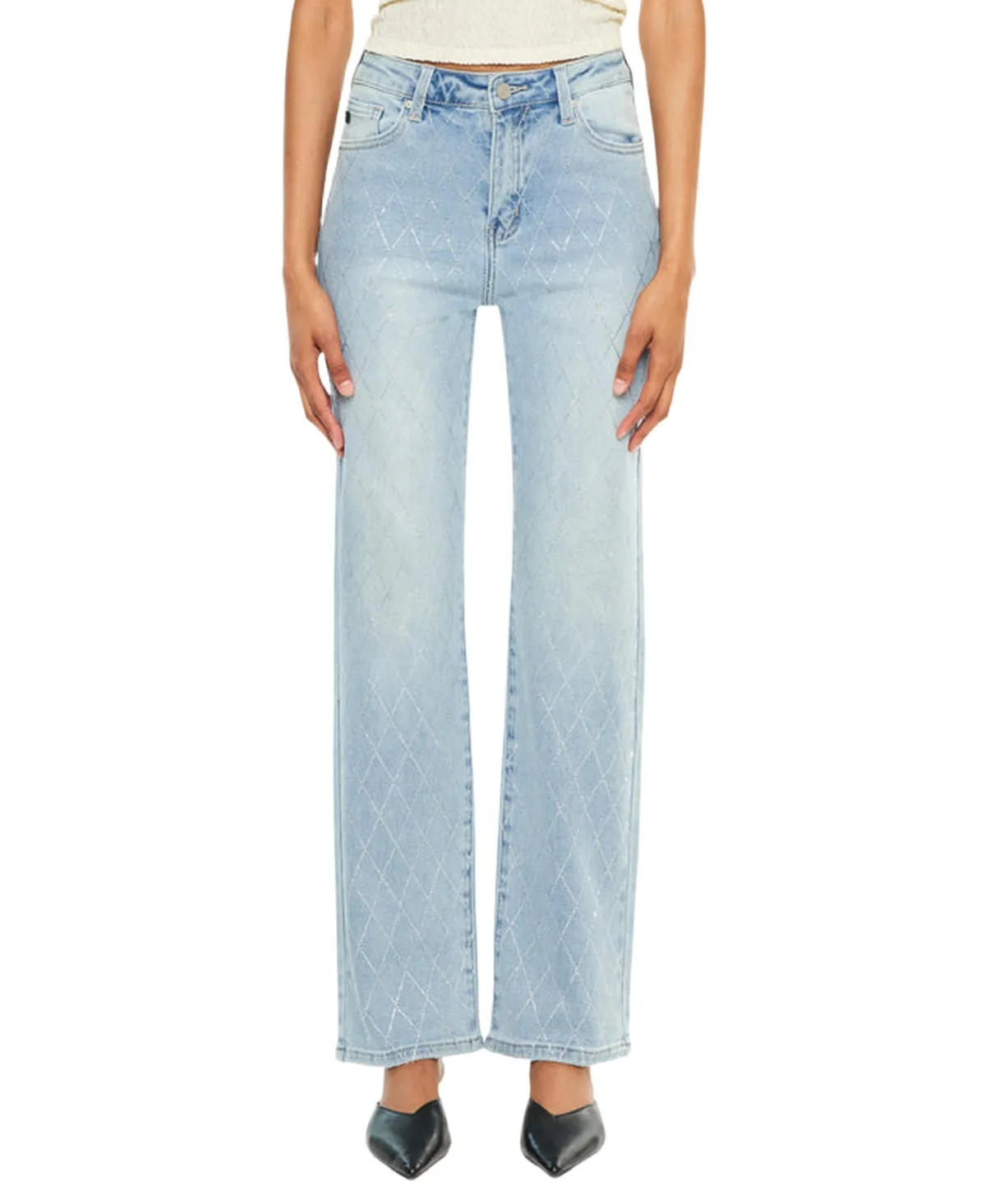 Cheriese High Rise Straight-Leg Jeans by Kancan