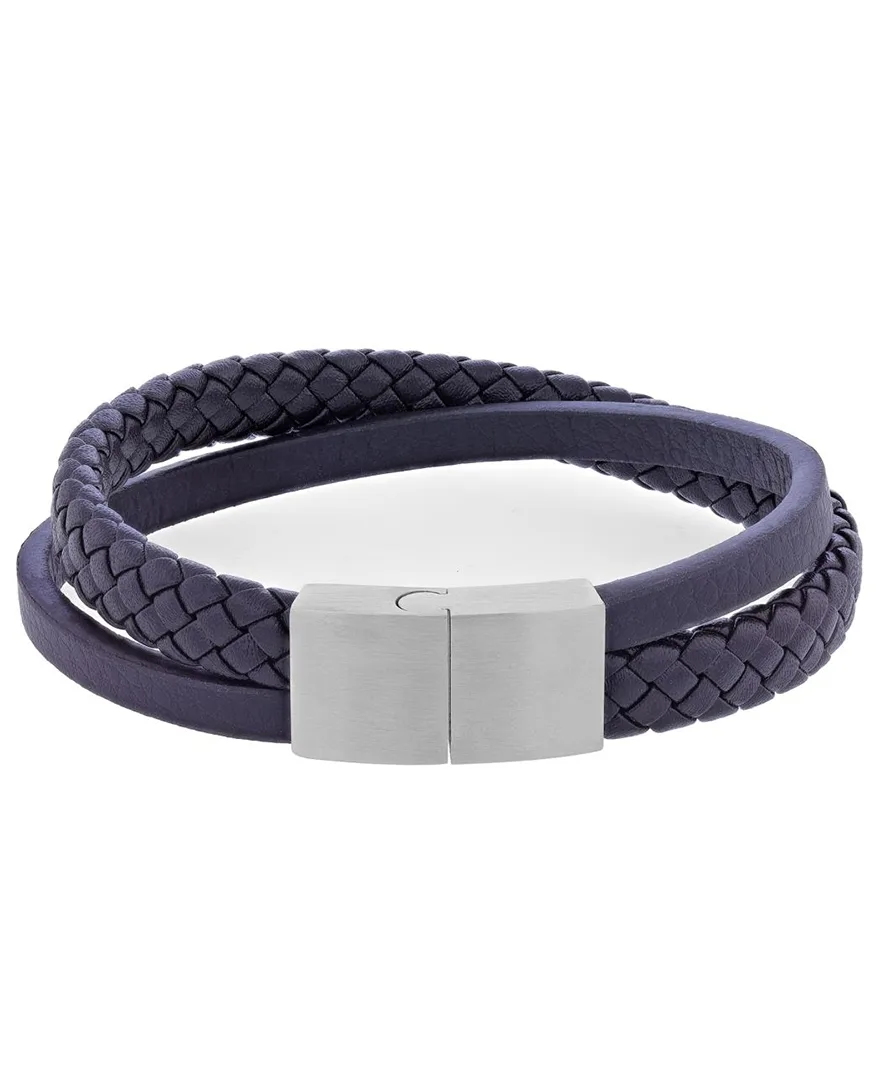 Platinum-Plated Steel Cylinder Lock Two-Layer Bracelet by Quiksilver