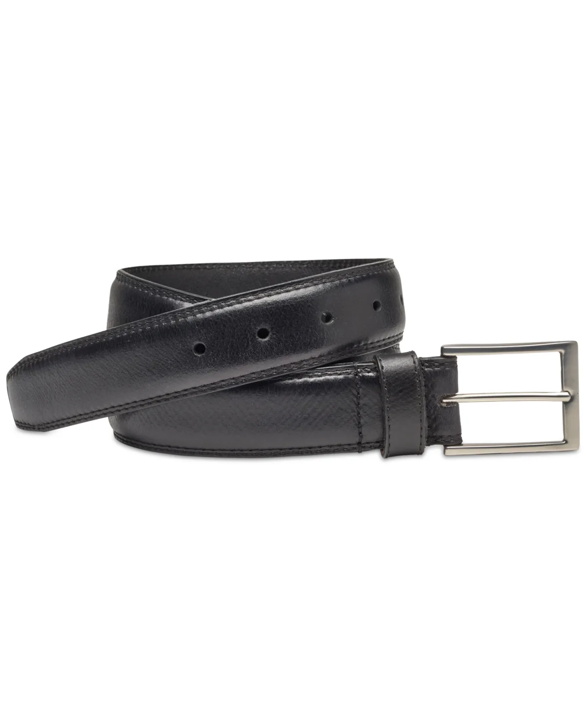 Double-Stitch Grain Leather Belt