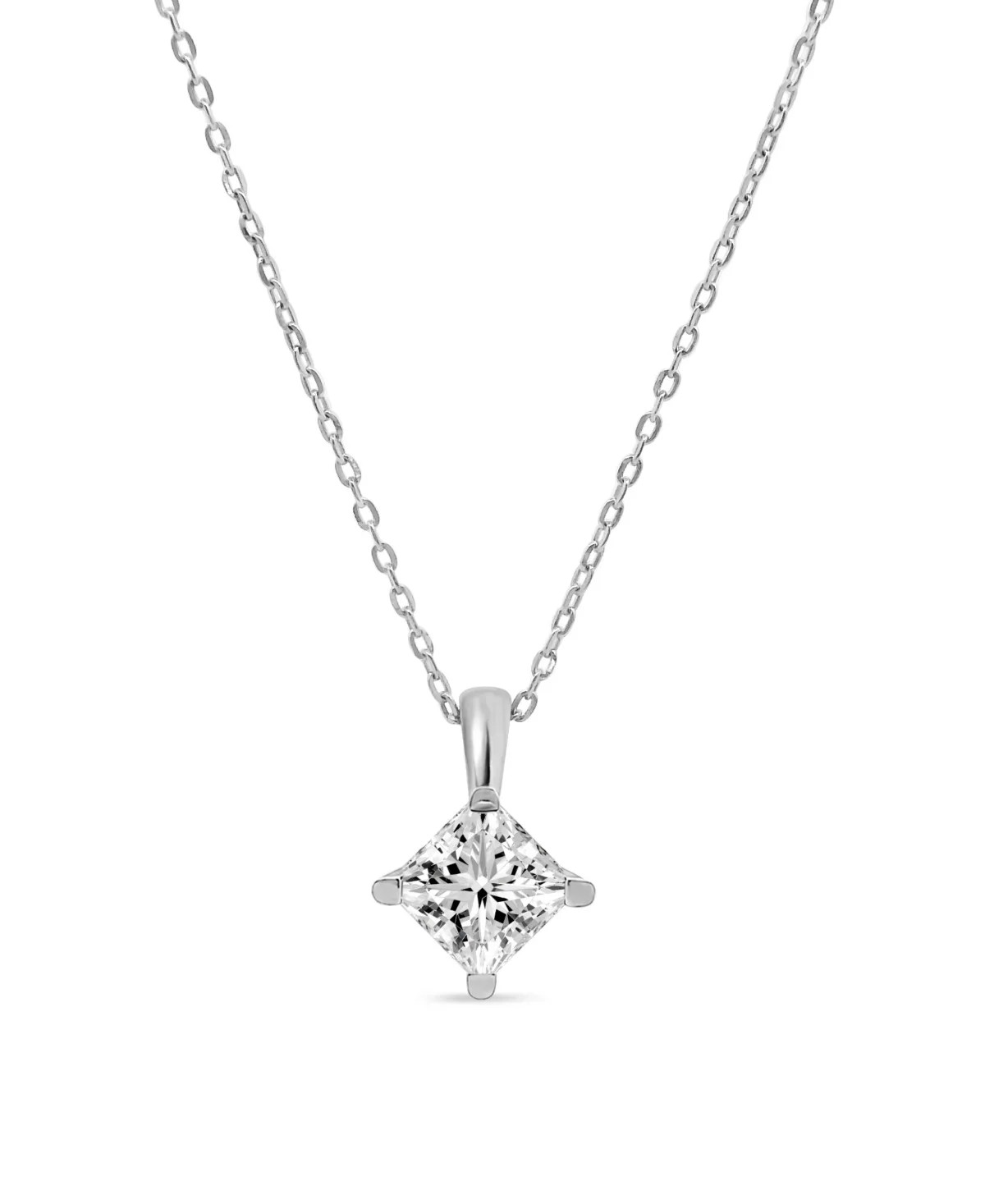 Diamond Pendant (1/2 ct. t.w.) Princess Cut in 14k White Gold by Macy's