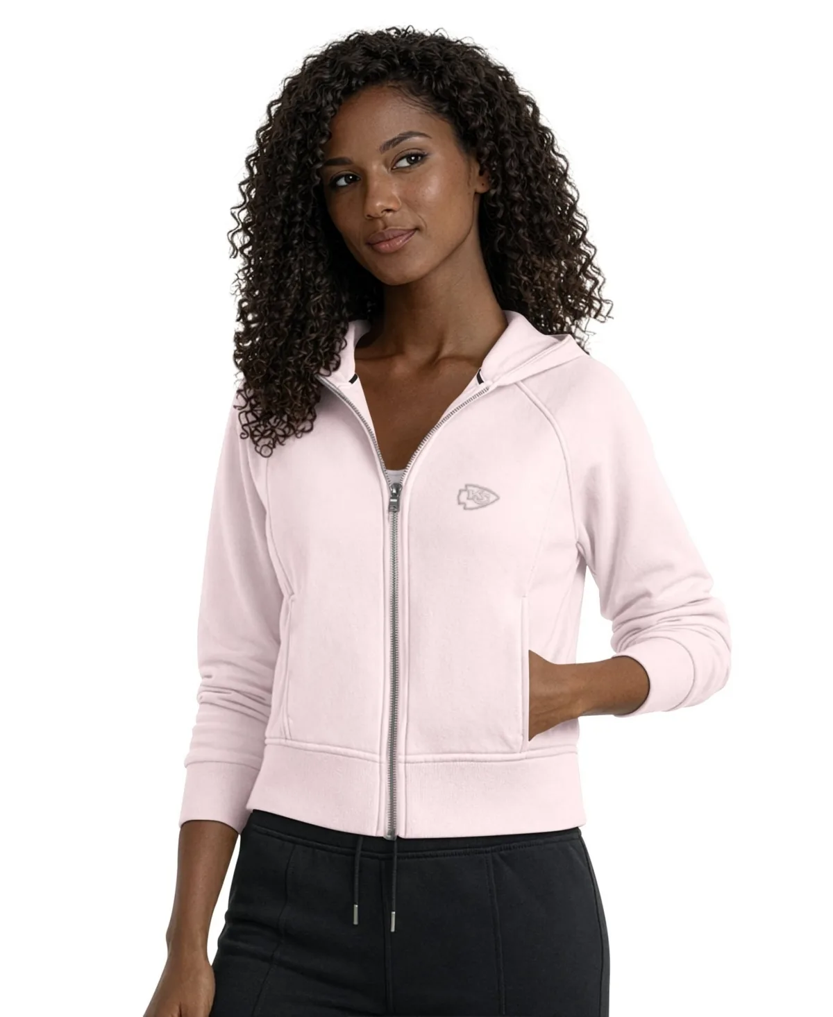 Kansas City Chiefs Cropped Pastels Full-Zip Hoodie