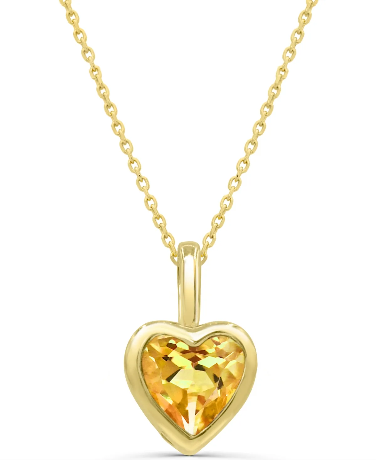 Citrine (1/2 ct. t.w.) Heart Pendant in 14k Gold-Plated Sterling Silver by Macy's