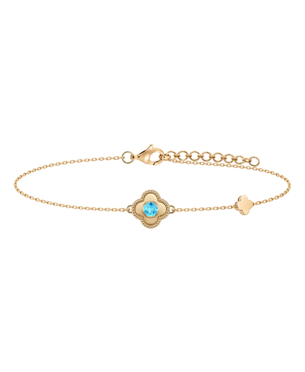 Blue Topaz Clover Adjustable Bracelet (1/4 ct. t.w.) in 14k Gold by Macy's