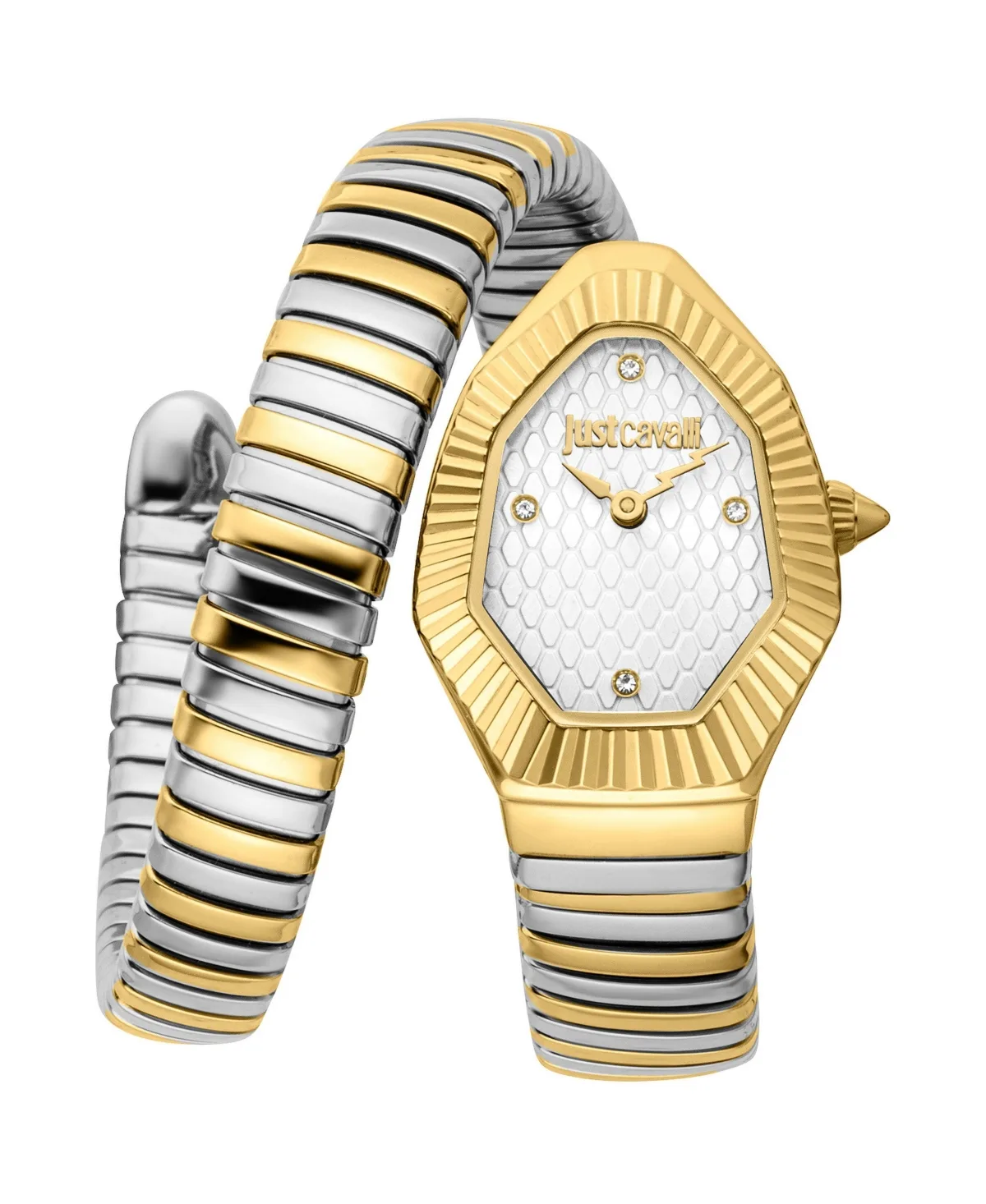 Signature Snake Quartz Two-Tone Stainless Steel Bracelet Watch, 21.5mm by Just Cavalli