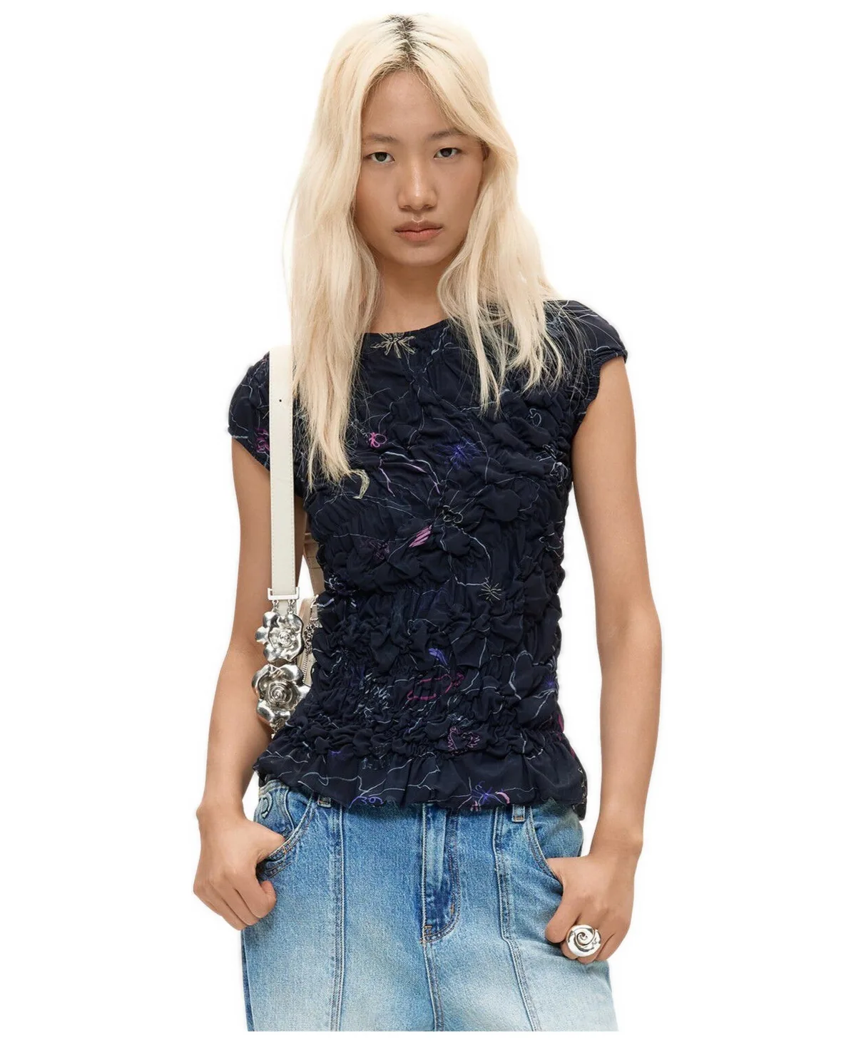 Floral Knit T-Shirt by Desigual