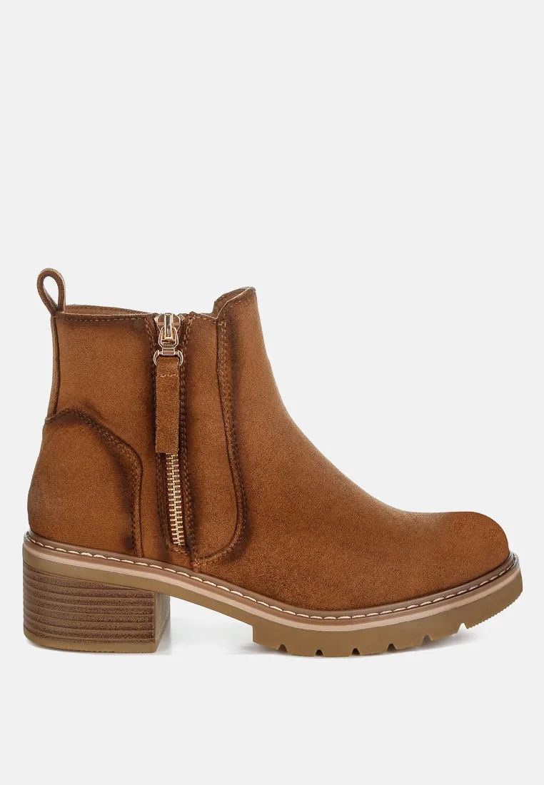Tigris Microfiber Zipper Boots by London Rag