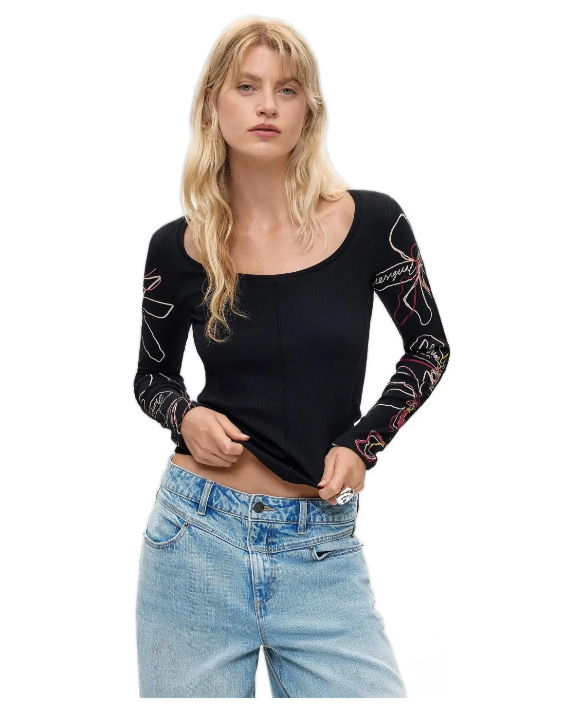 Floral Long Sleeve T-Shirt by Desigual