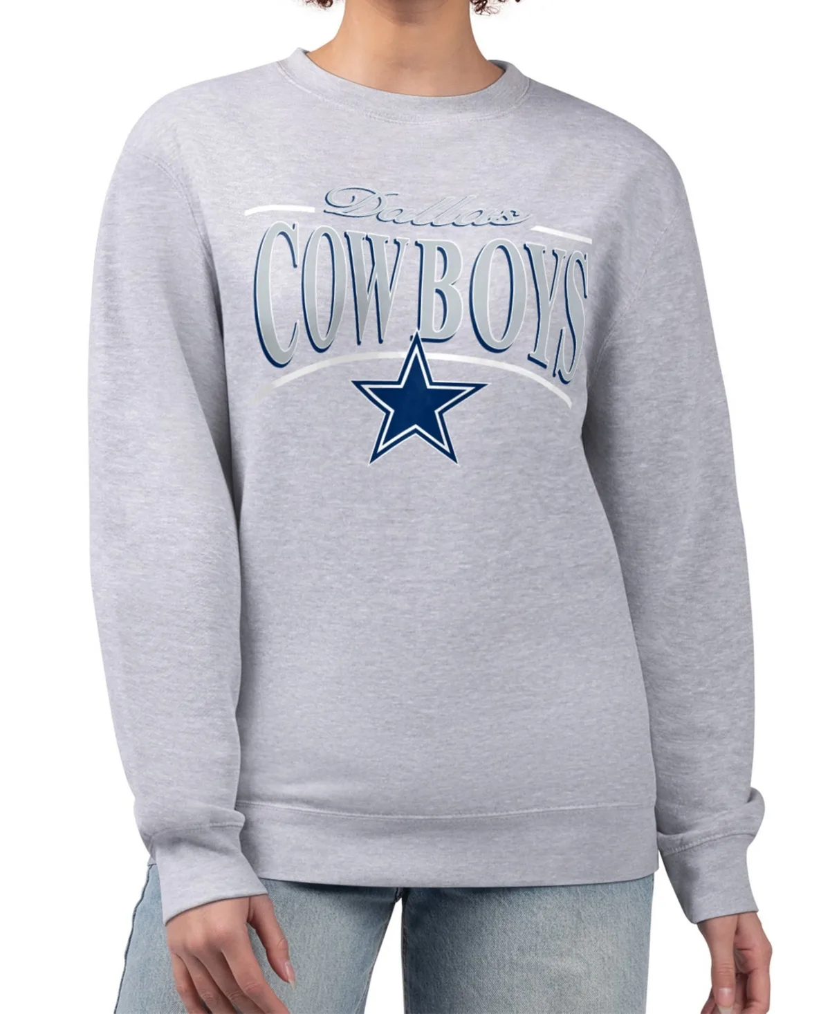 Dallas Cowboys Arch Stripe Fleece Pullover Sweatshirt