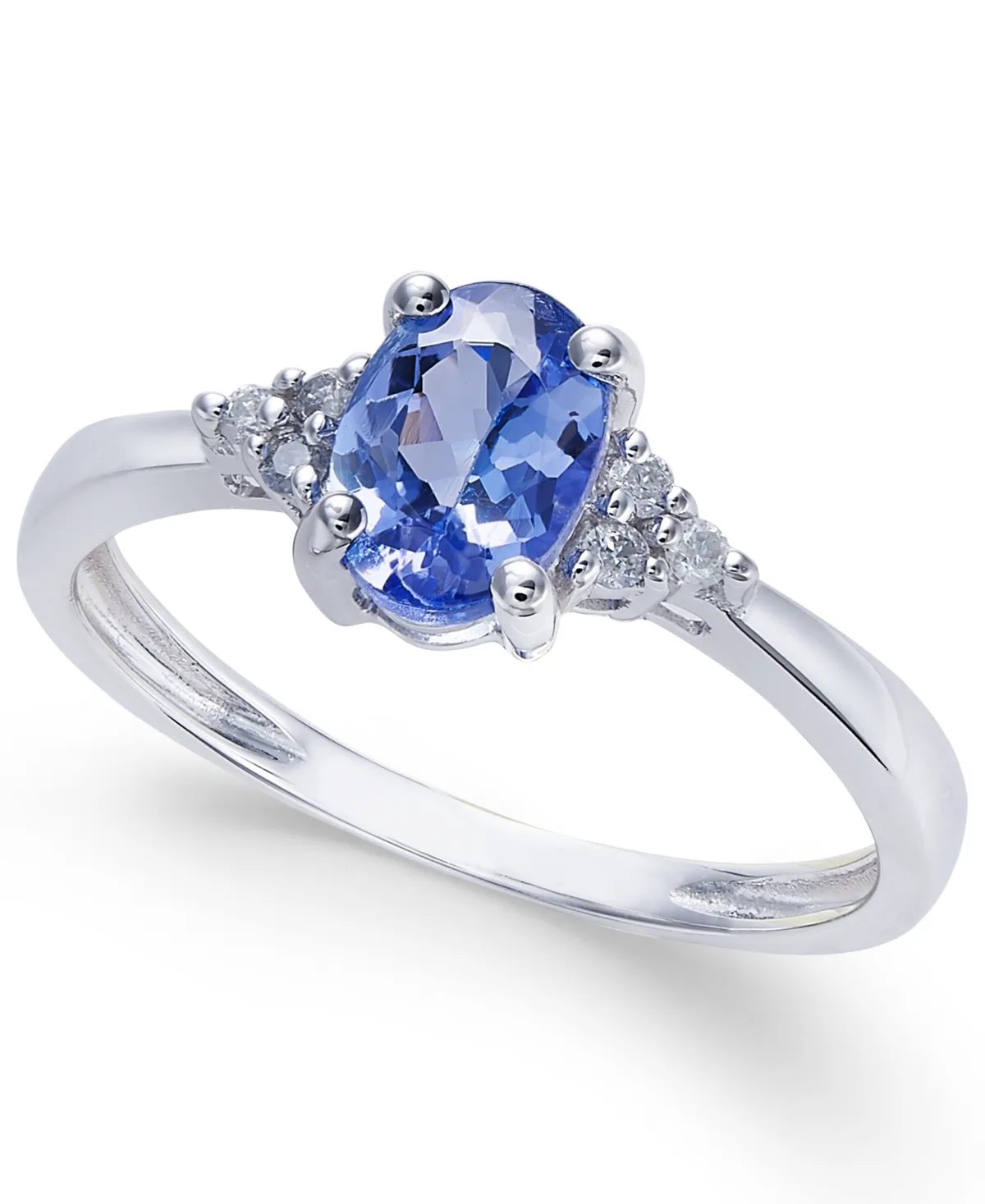 Sapphire (9/10 ct. t.w.) and Diamond Accent Ring in 14k White Gold by Macy's