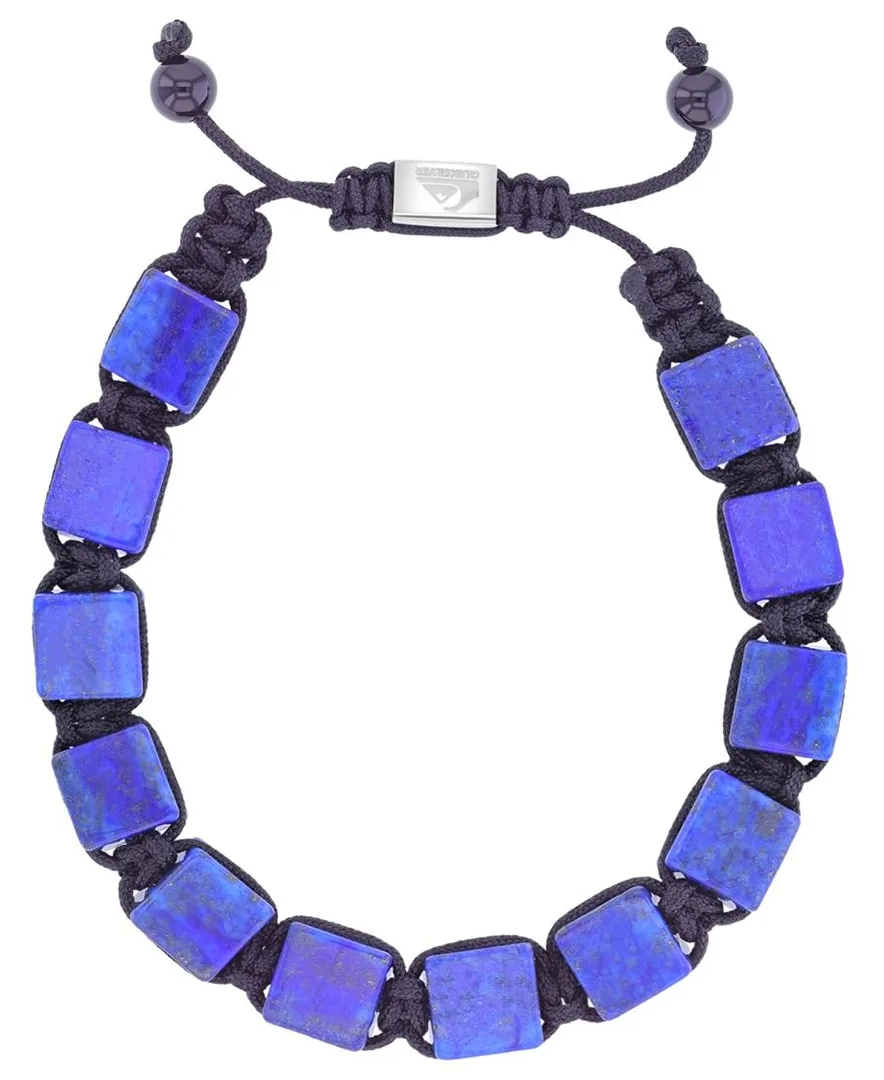 Platinum-Plated Steel Lapis Adjustable Bracelet by Quiksilver