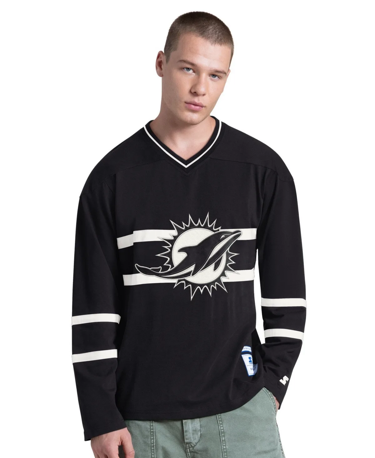 Miami Dolphins Lineup Long Sleeve T-Shirt by Starter