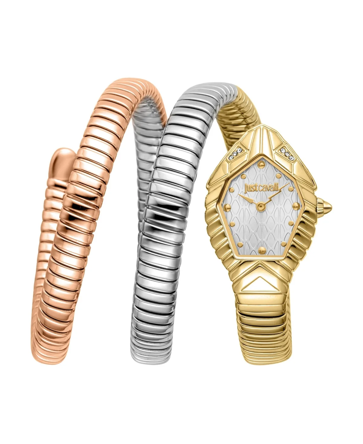 Just Cavalli Quartz Signature Snake Two-Tone Stainless Steel Bracelet Watch, 21.5mm by Just Cavalli