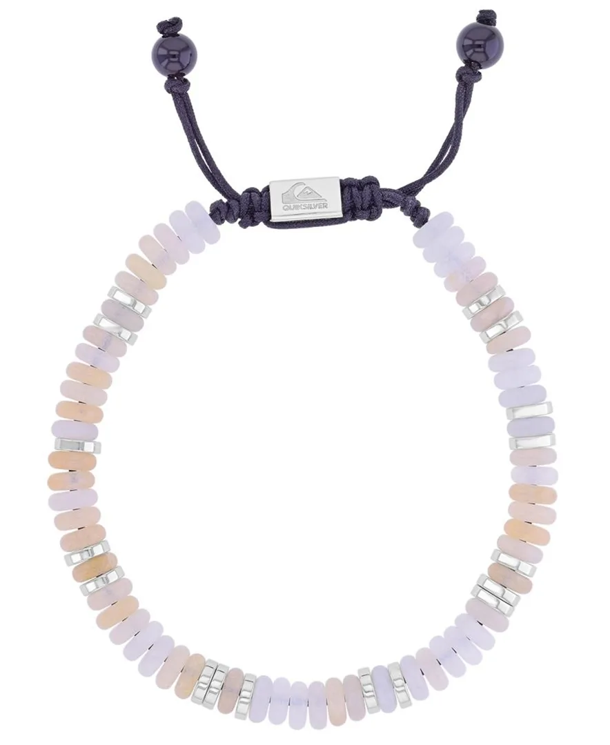 Platinum-Plated Steel Slider and White Onyx Adjustable Bracelet by Quiksilver