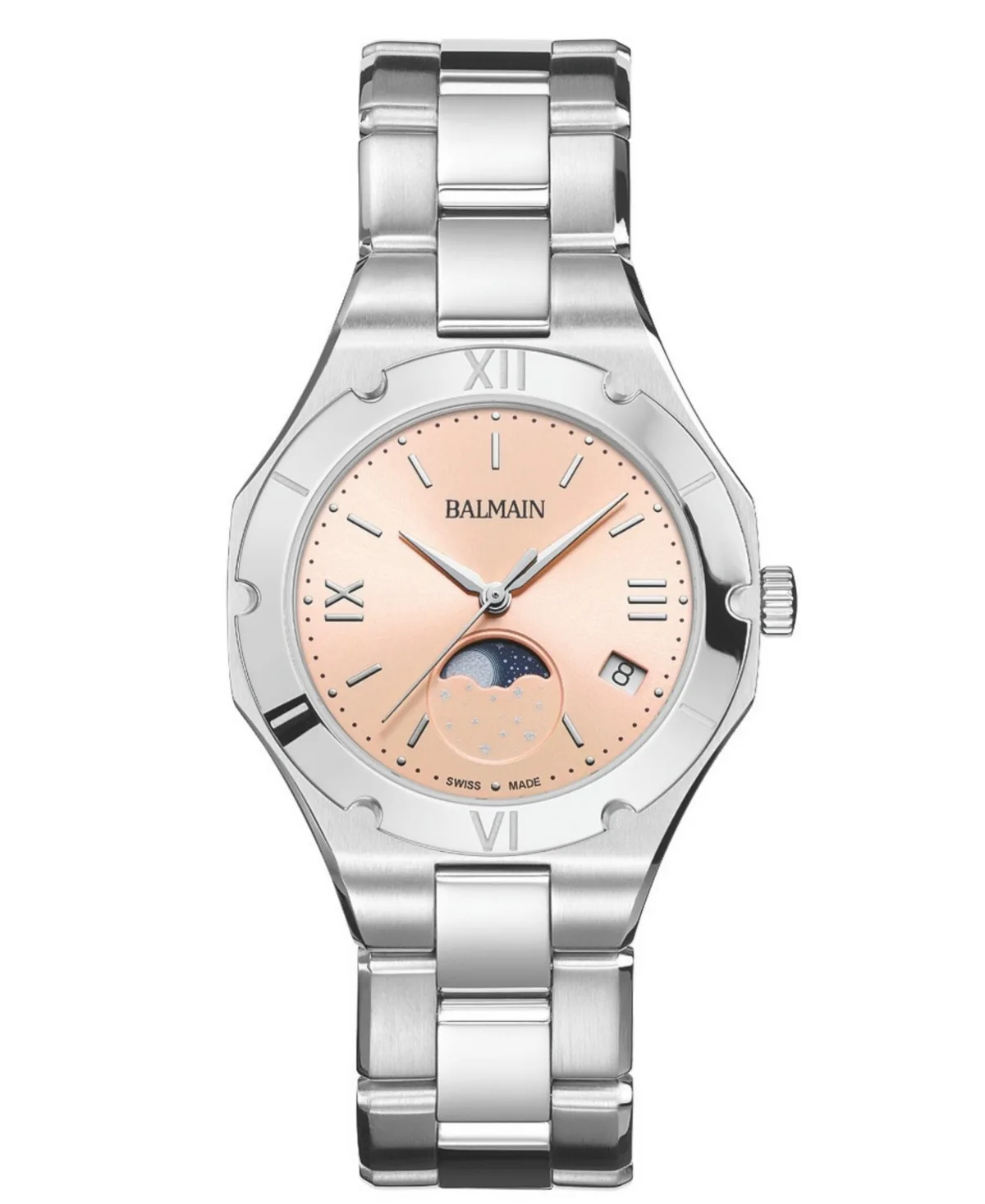 Balmain Swiss Quartz Be Balmain Moonphase Silver Stainless Steel Watch 33mm by Balmain