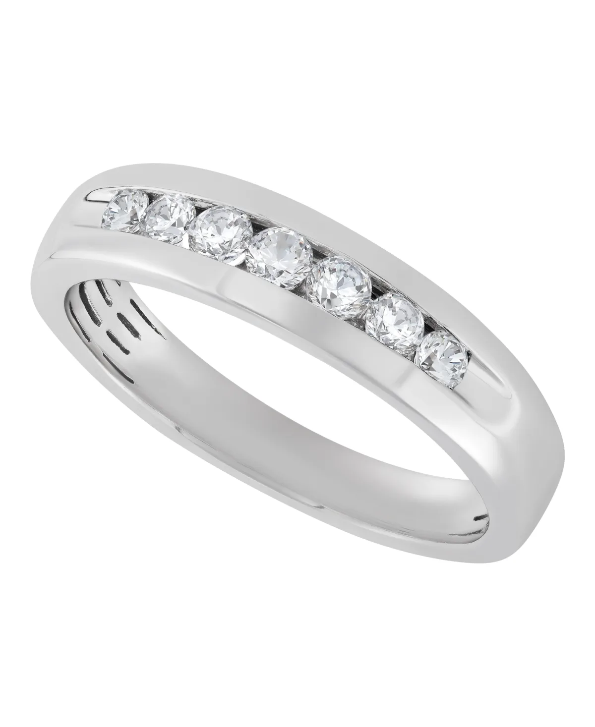 Lab Grown Diamond Wedding Band (1/2 ct. t.w.) in 10K White Gold by Macy's