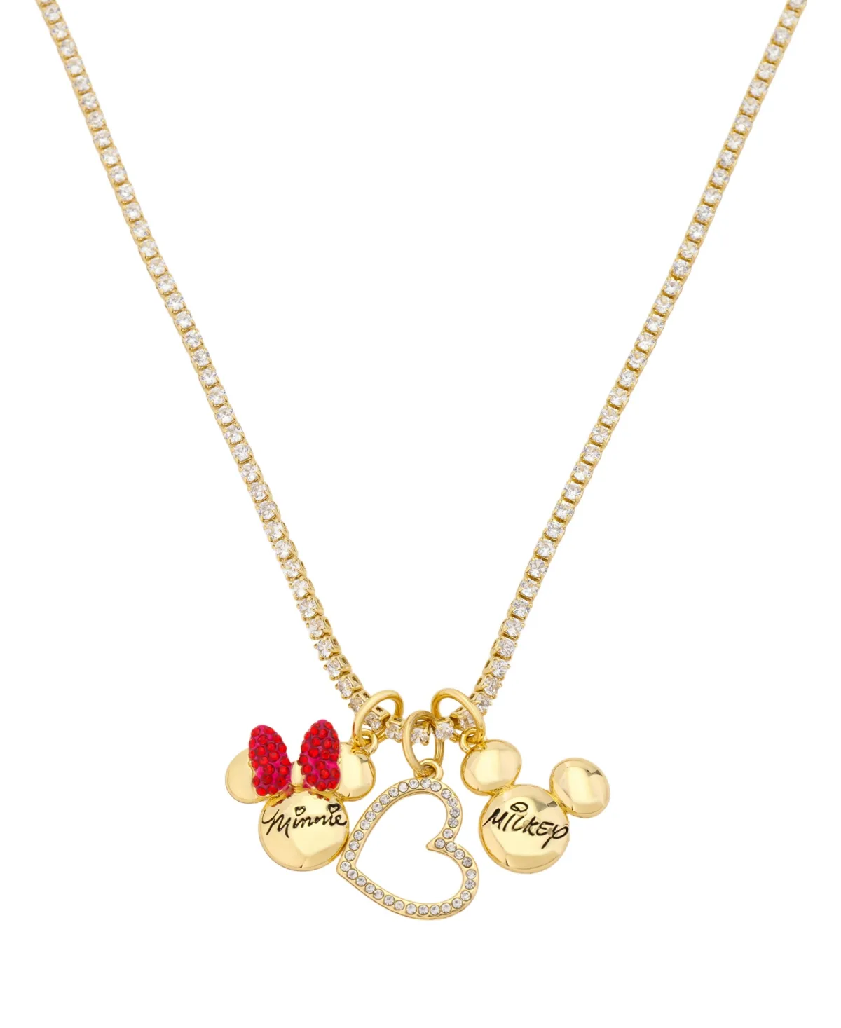 Crystal Cubic Zirconia Gold-Tone Tennis Necklace by Disney