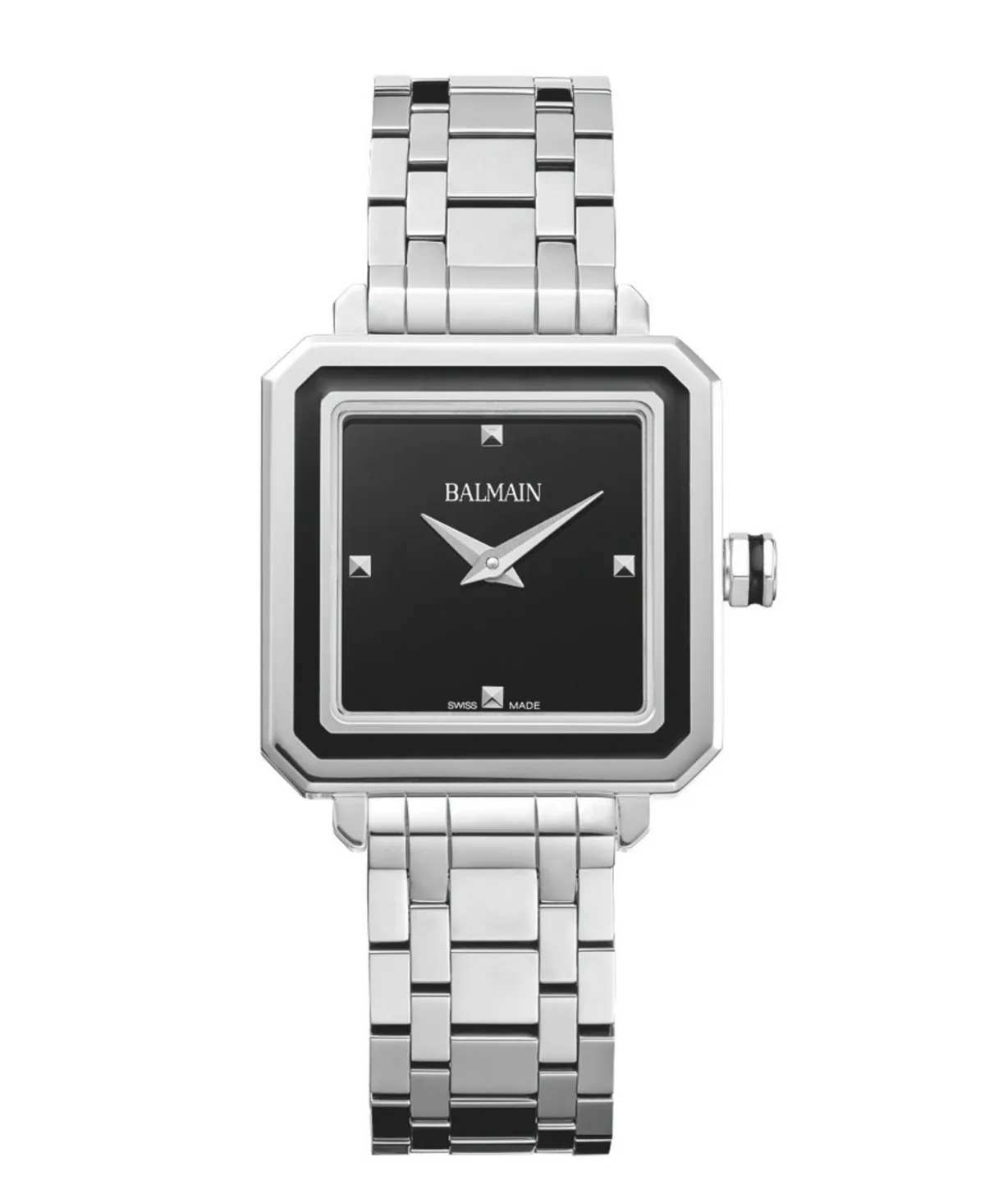 Swiss Quartz Eirini Square Silver Stainless Steel Watch 26mm by Balmain