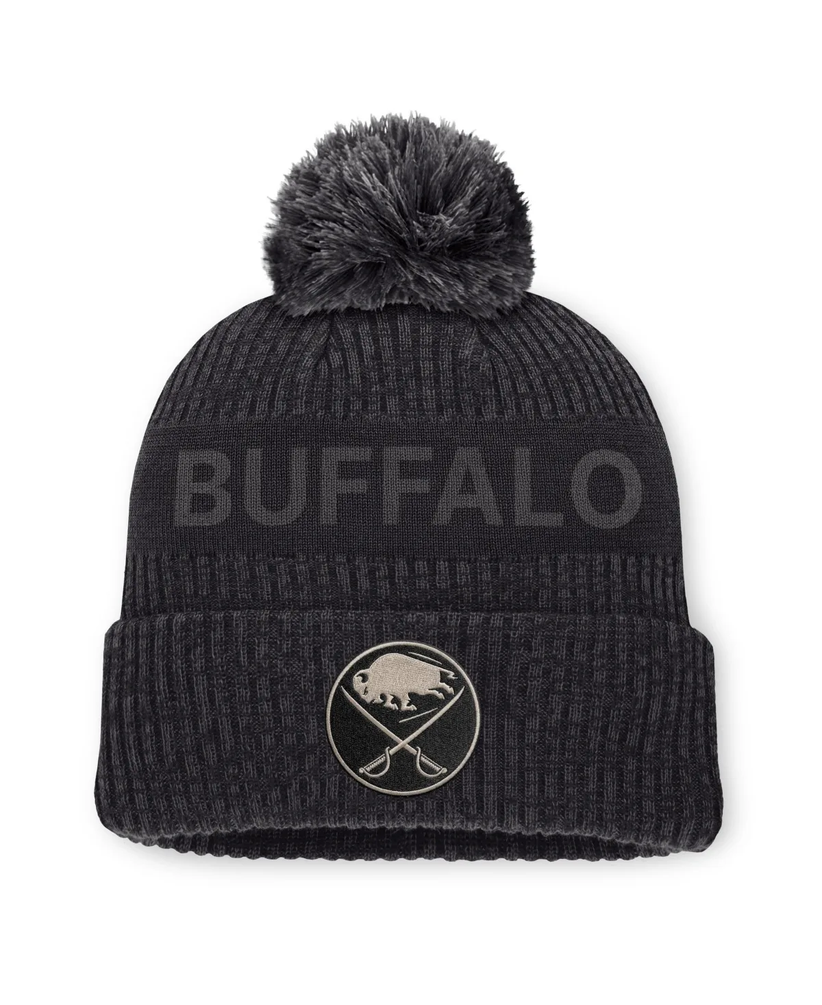 Buffalo Sabres Road Phantom Cuffed Knit with Pom Hat by Fanatics