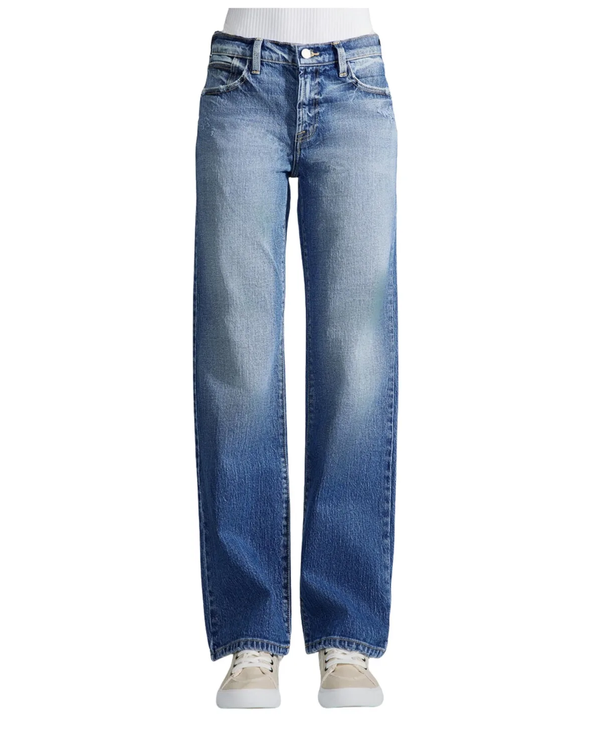 Julie Mid-Rise Baggy Straight-Leg Jeans by Kancan Premier
