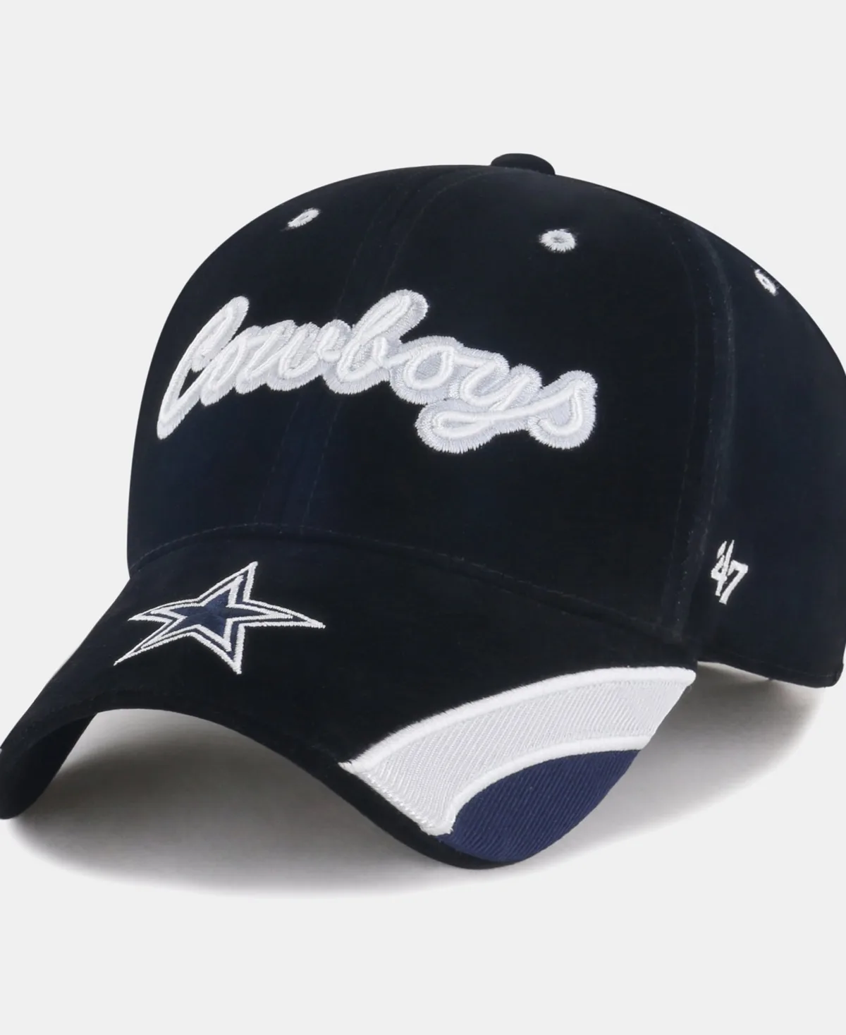 Dallas Cowboys Denim Script Mvp Adjustable Hat by 47 Brand