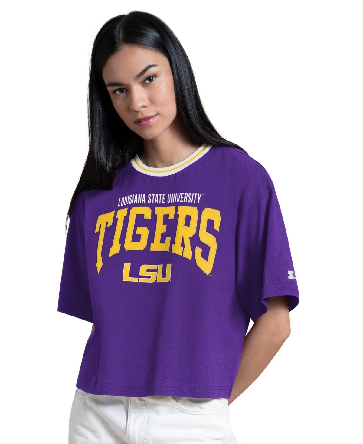 Lsu Tigers Ace Cropped T-Shirt by Starter