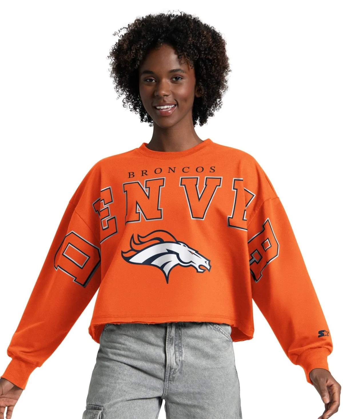 Denver Broncos Bleachers Cropped Sweatshirt by Starter