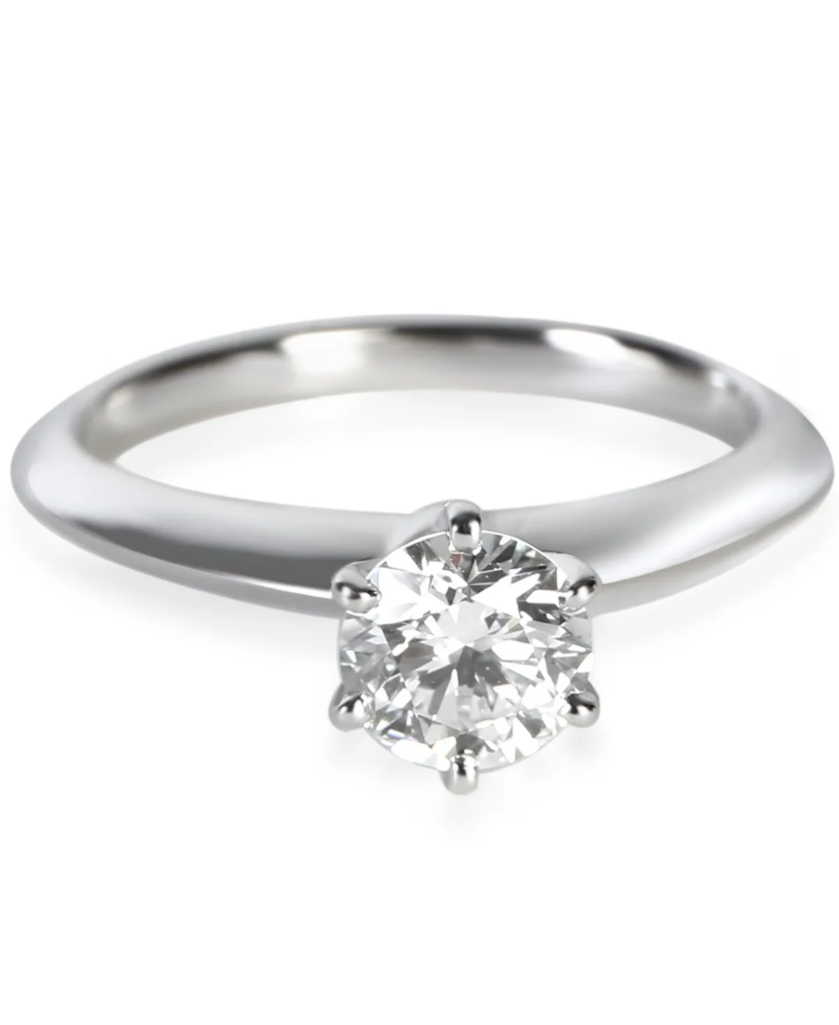 Pre-Owned Tiffany & Co Round Brilliant Diamond Solitaire Engagement Ring 0.67 ct. t.w. in Platinum by Tiffany & Co.