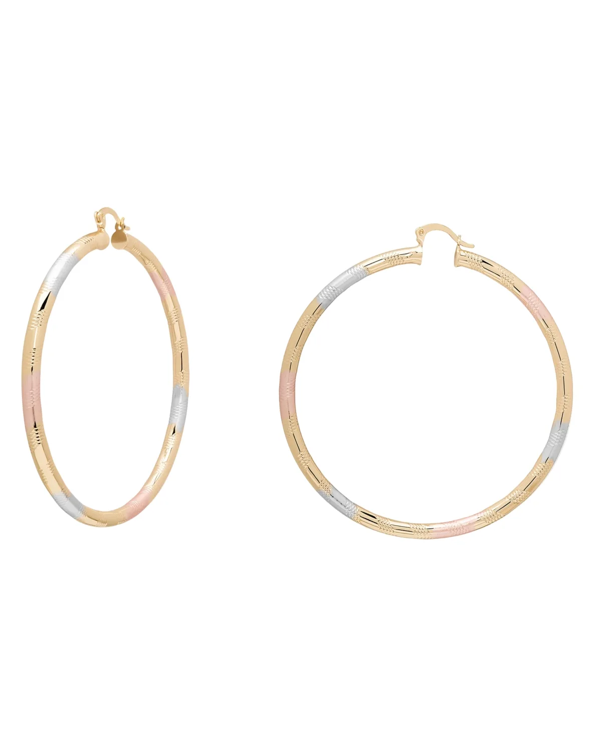 Tri-Color 70mm Hoop Earrings by Macy's