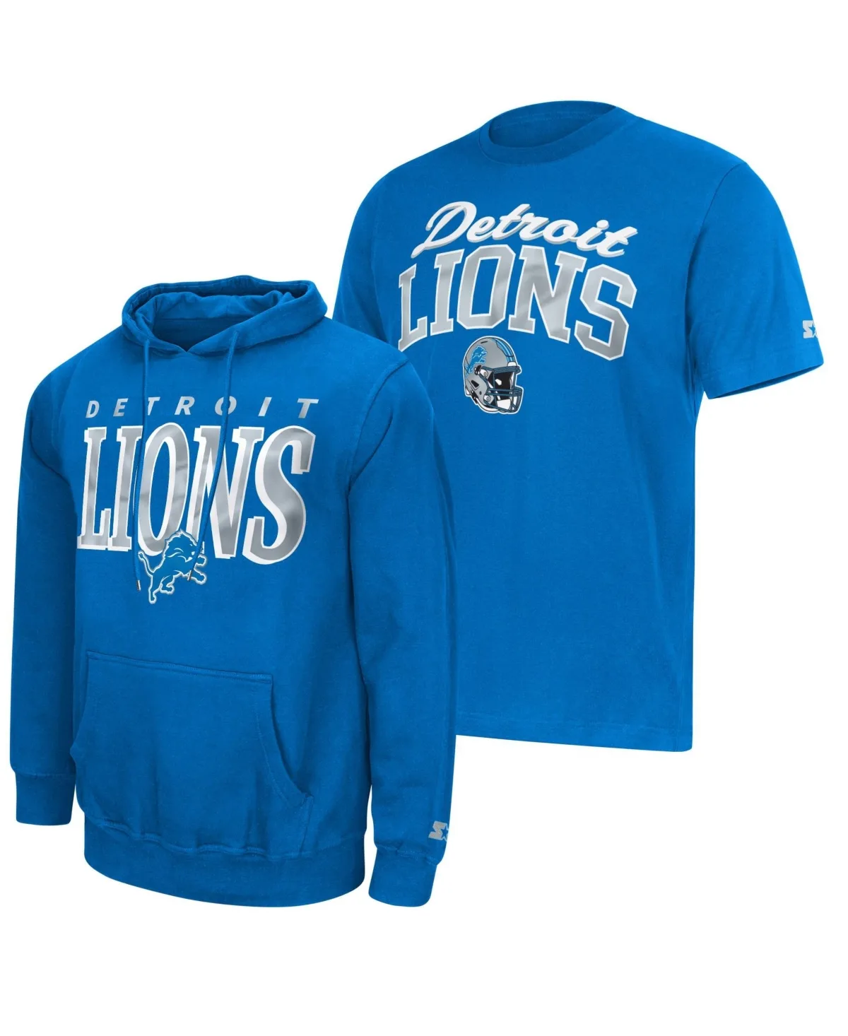 Detroit Lions Logo T-Shirt Hoodie Set by Starter