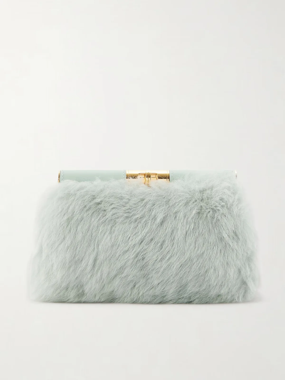 - Marlene Leather-trimmed Shearling Shoulder Bag - by Dolce & Gabbana