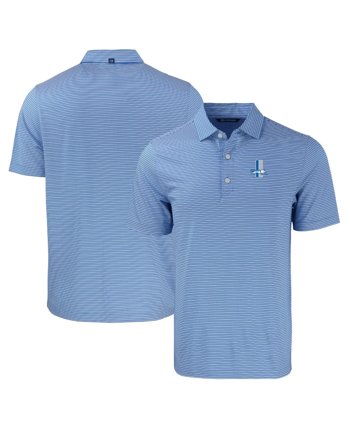 Detroit Lions Throwback Forge Eco Double Stripe Stretch Polo Shirt by Cutter & Buck