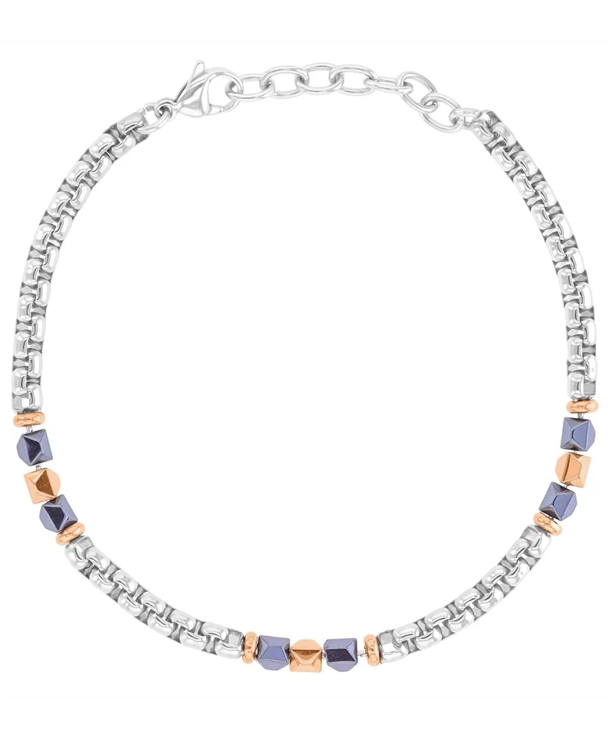 Rose Platinum Steel Hematite Chain Bracelet by Quiksilver
