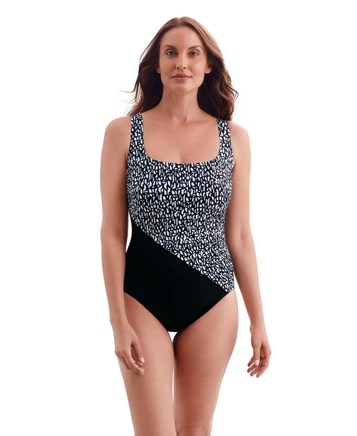Paisley Garden Side Shirred Tank One Piece Swimsuit by Longitude