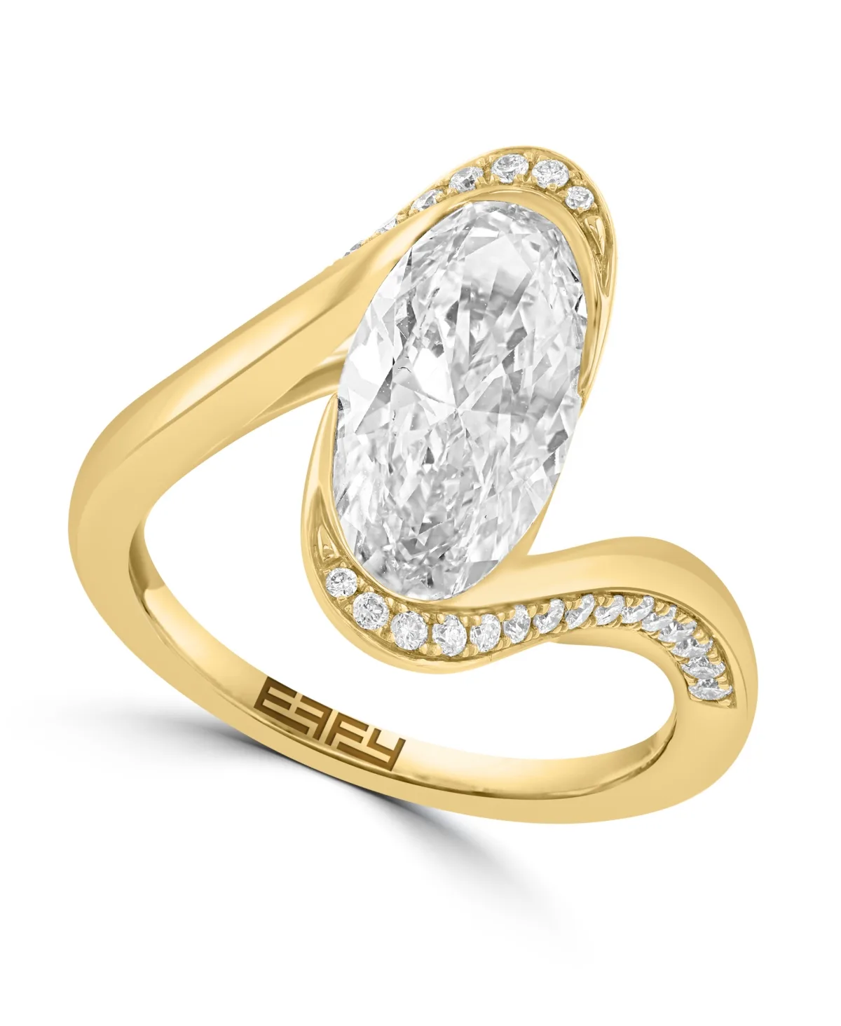 Lab Grown Diamond Oval Ring (2-5/8 ct. t.w.) in 14k Yellow Gold by Effy
