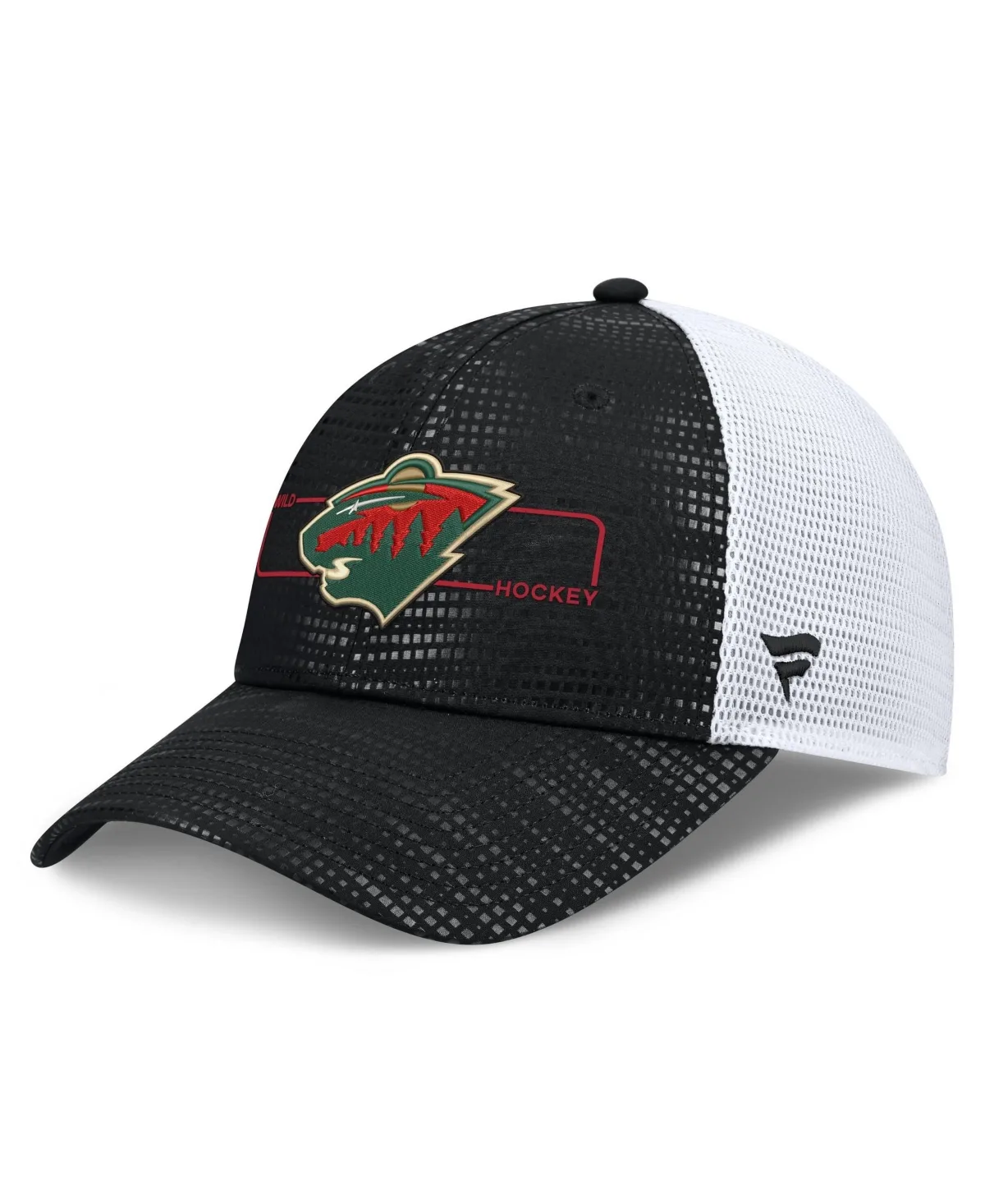 Minnesota Wild Authentic Pro Rink Boxed Logo Trucker Hat by Fanatics