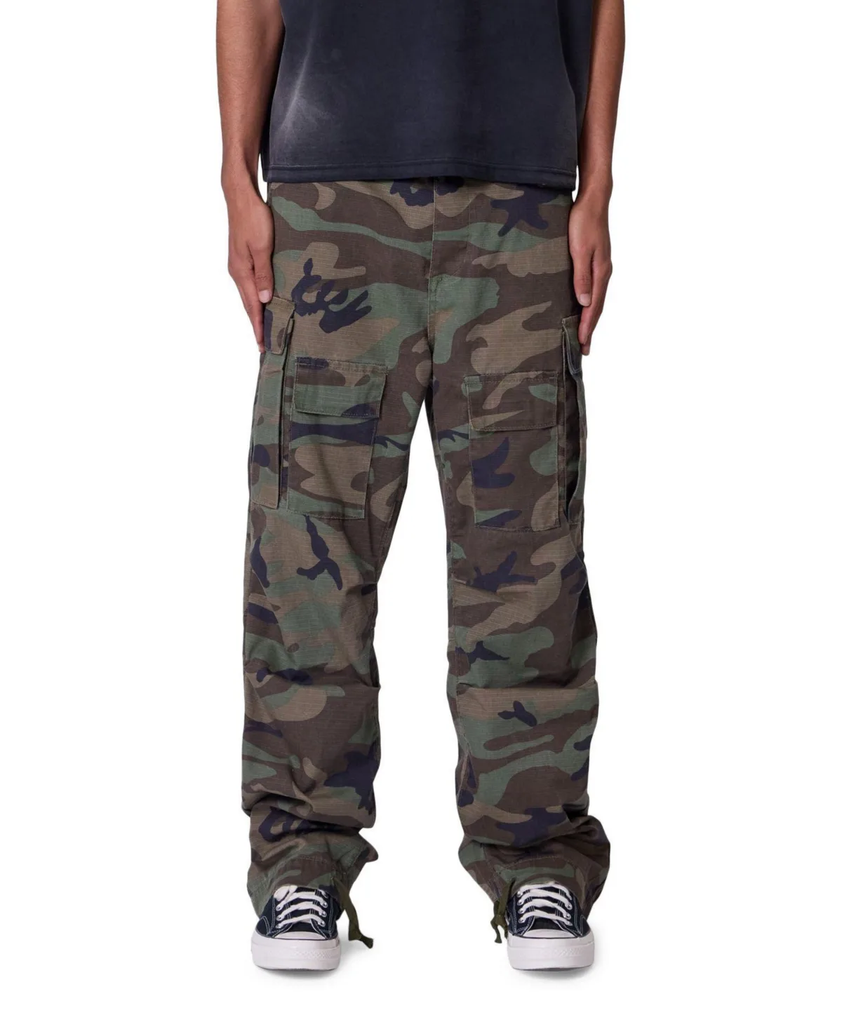 Ultra Baggy Camo Print Cargo Pants by Mnml