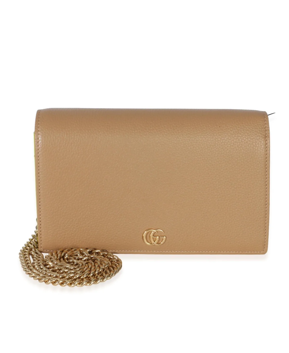Pre-Owned Gucci Light Green Dollar Calfskin GG Marmont Wallet on Chain by Gucci