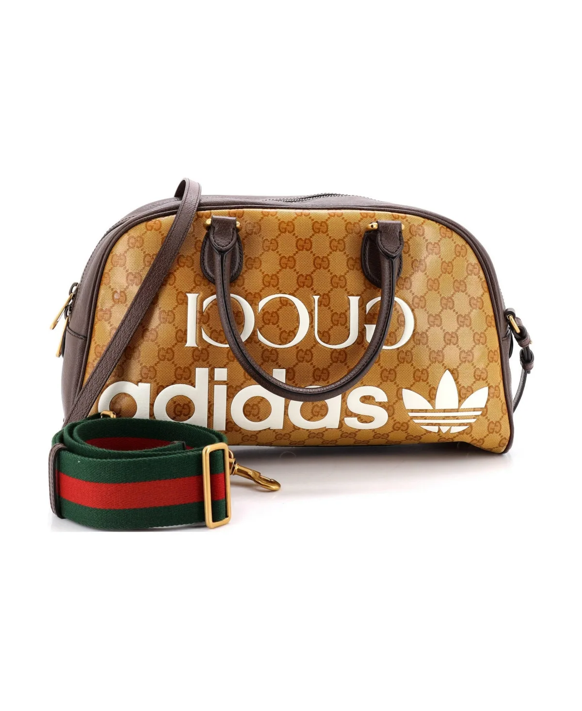 Pre-Owned Gucci Medium x Adidas Duffle Bag GG Coated Canvas by Gucci