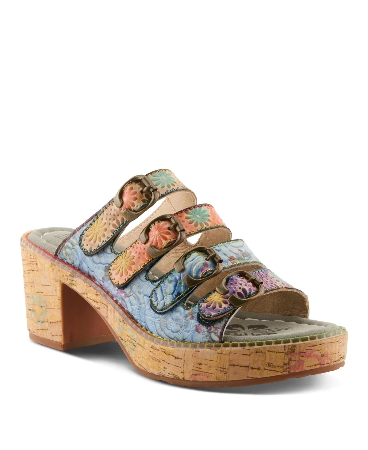 Teetimer Platform Sandal with Molded Footbed by Lartiste