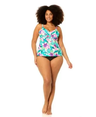 Underwire Aries Floral Print Swim Tankini Top Bottoms by Raisins Curve