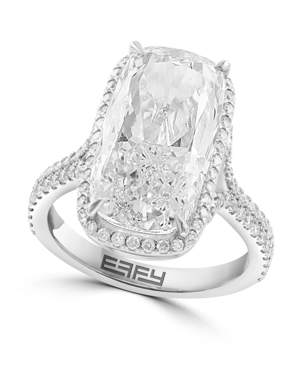 Certified Lab Grown Diamond Halo Ring (8-5/8 ct. t.w.) in 14K White Gold by Effy