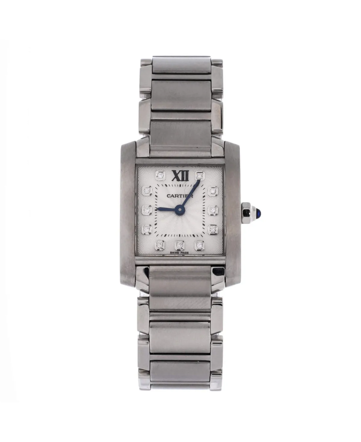 Pre-Owned Cartier Quartz Tank Francaise Diamond-Marker Stainless Steel Watch, 20mm by Cartier's