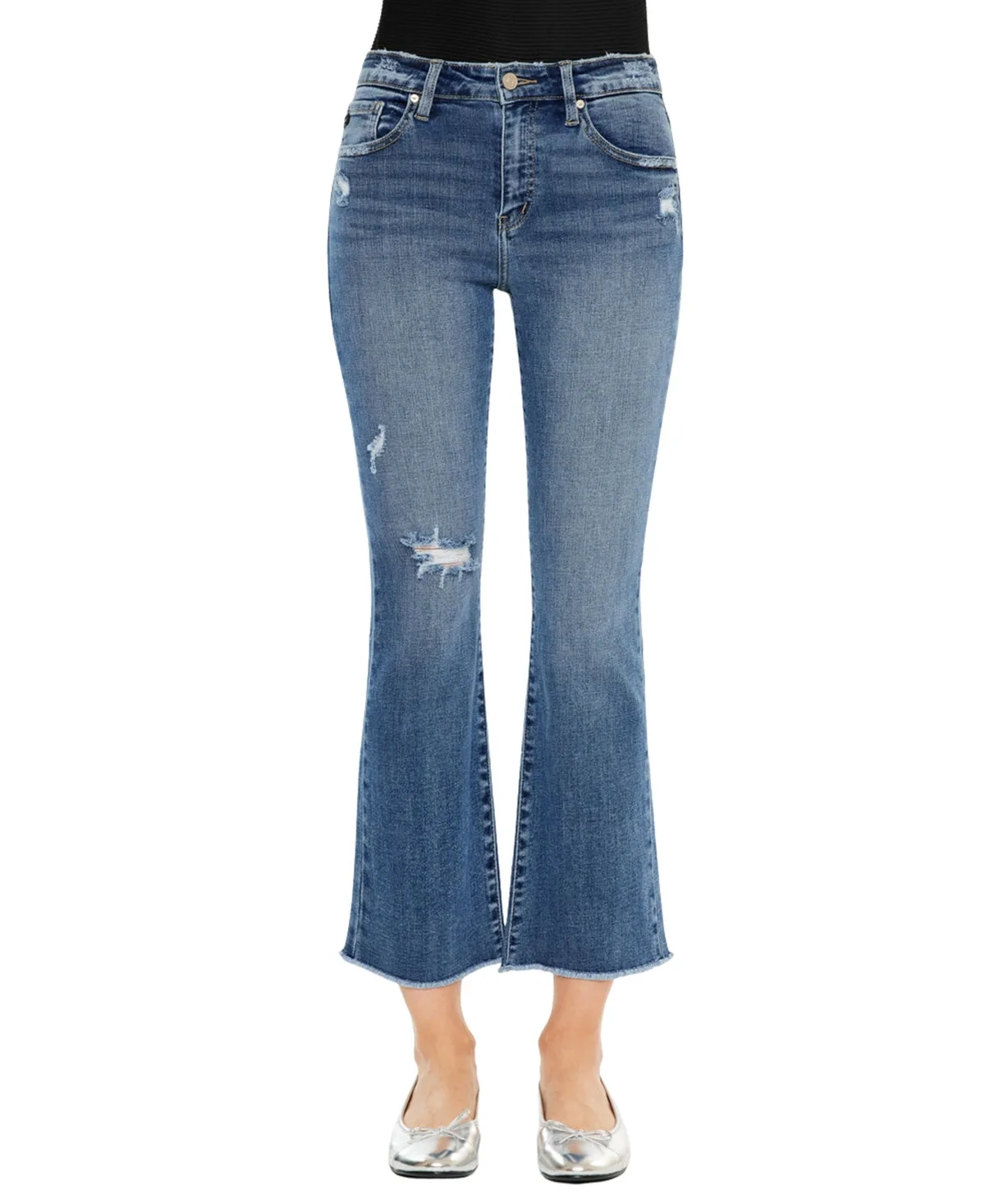 Honey High Rise Cropped Bootcut Jeans by Kancan Essential