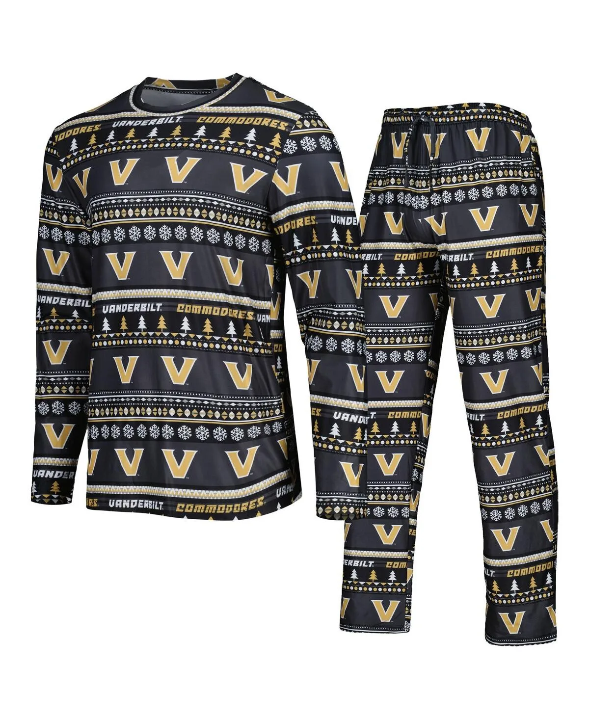 2-Piece Vanderbilt Commodores Swivel Long Sleeve Top and Pants Sleep Set by Concepts Sport