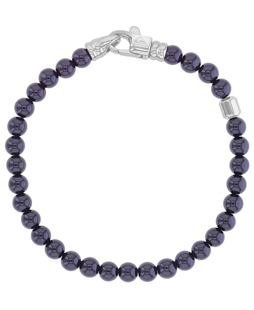 Platinum-Plated Geometric Onyx Bracelet by Quiksilver