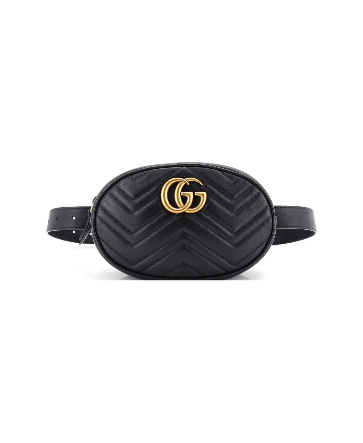 Pre-Owned Gg Marmont Belt Bag Matelasse Leather by Gucci