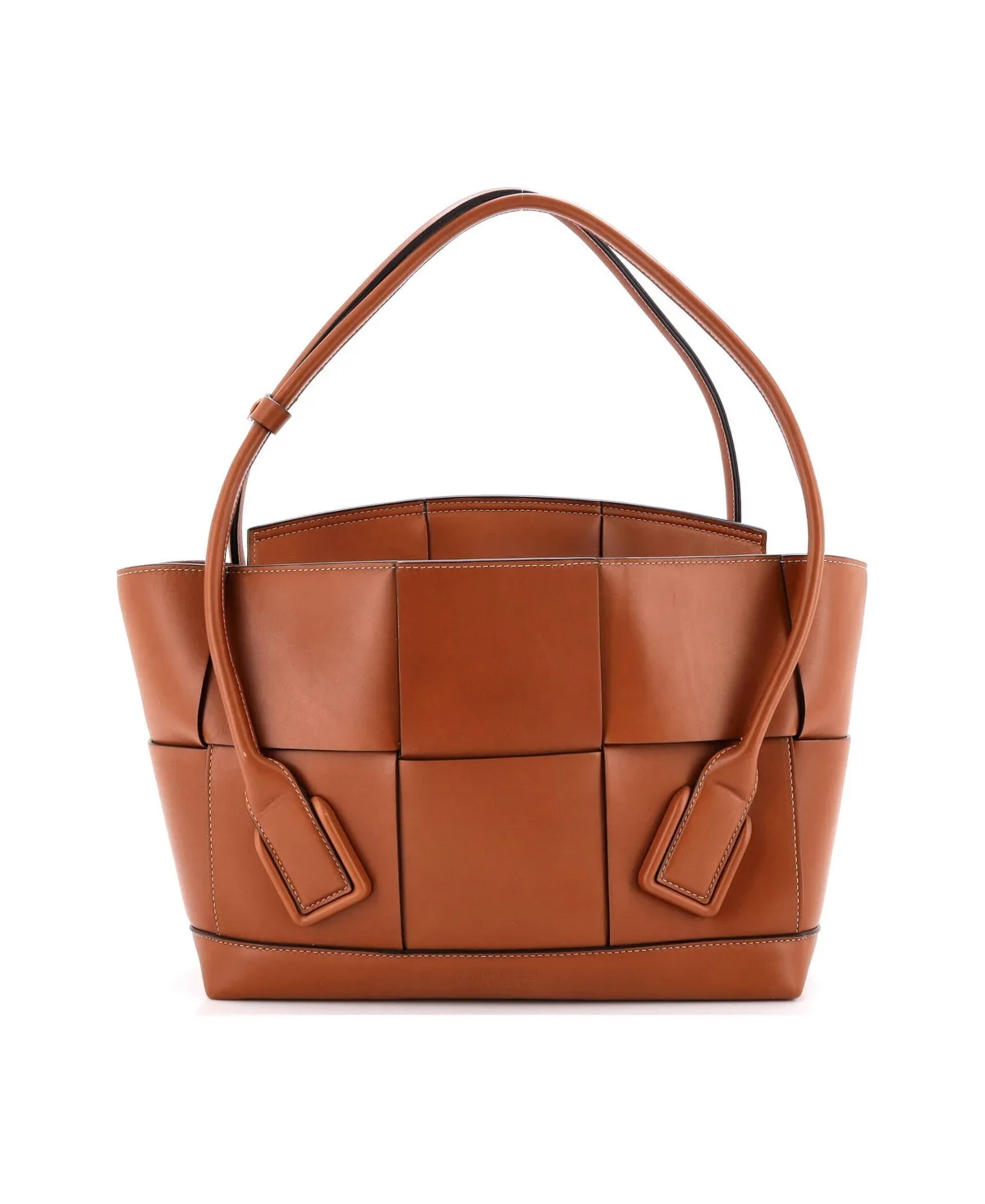 Pre-Owned Medium Arco Bag Maxi Intrecciato Leather by Bottega Veneta