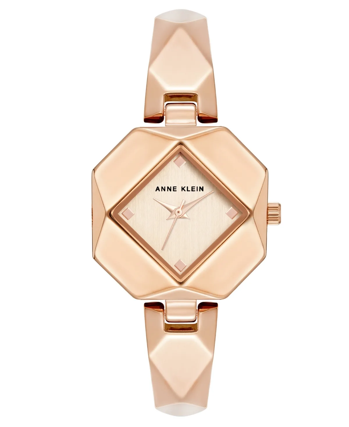 Water-Resistant Quartz Square Watch, Rose-Gold Alloy Metal Bracelet 35mm x 28mm by Anne Klein
