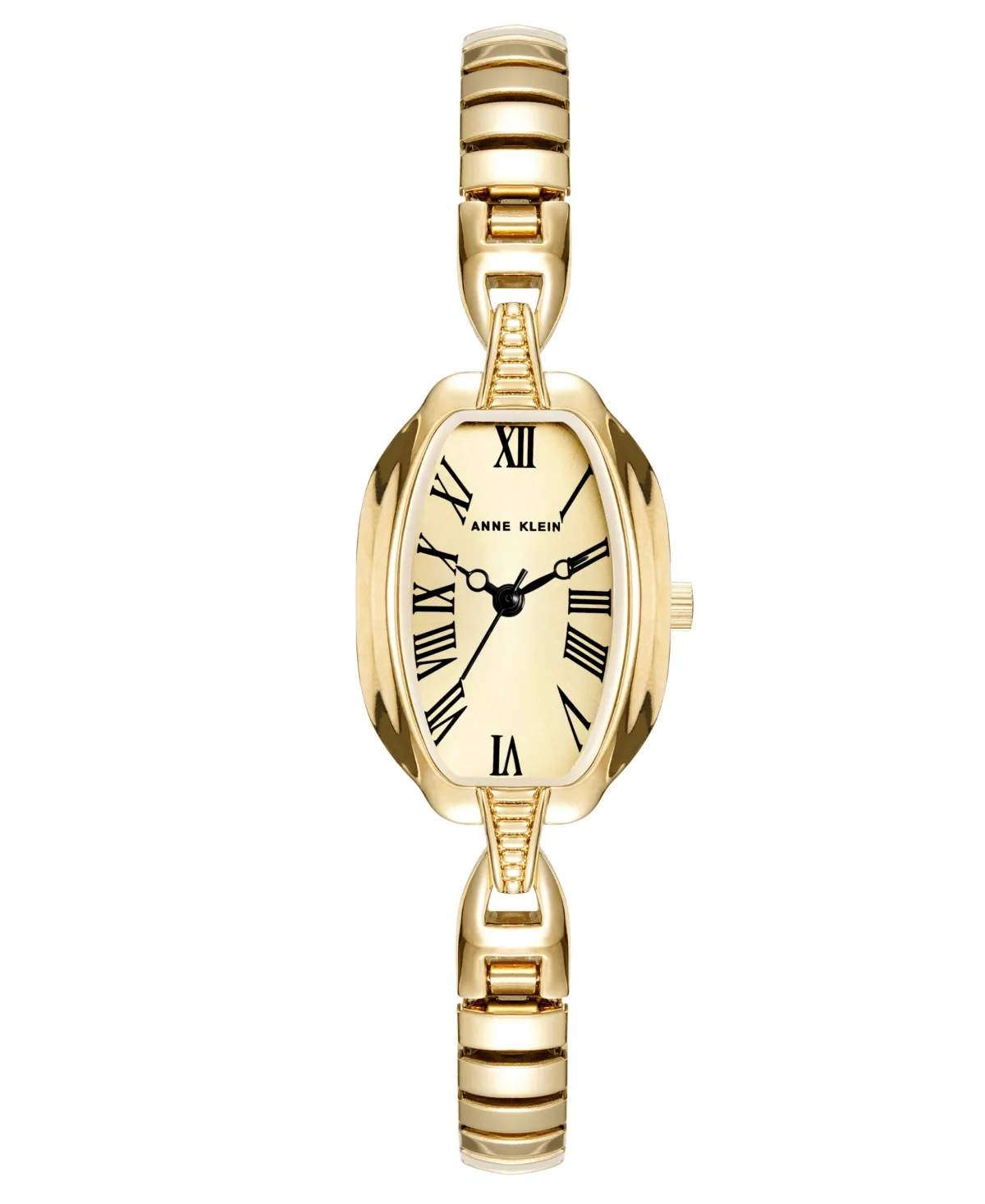 Quartz Oval Champagne Dial Gold-Tone Alloy Metal Bracelet Watch 19mm by Anne Klein