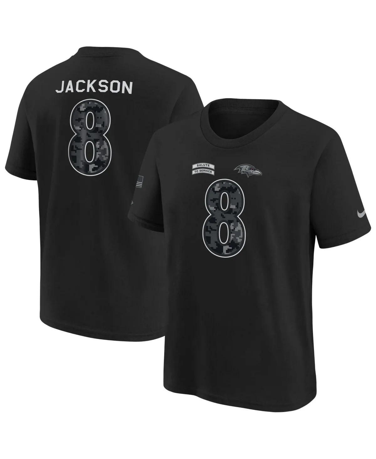 Lamar Jackson Baltimore Ravens 2026 Salute to Service Name & Number T-Shirt by Nike